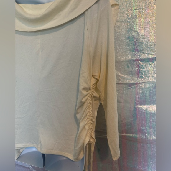 NWT Lane Bryant Draped Neck Off Shoulder Sweater. Cream/Off White. Size 26/28 - Picture 7 of 11